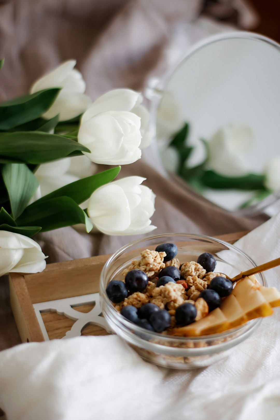 Greek yogurt topped with honey and walnuts